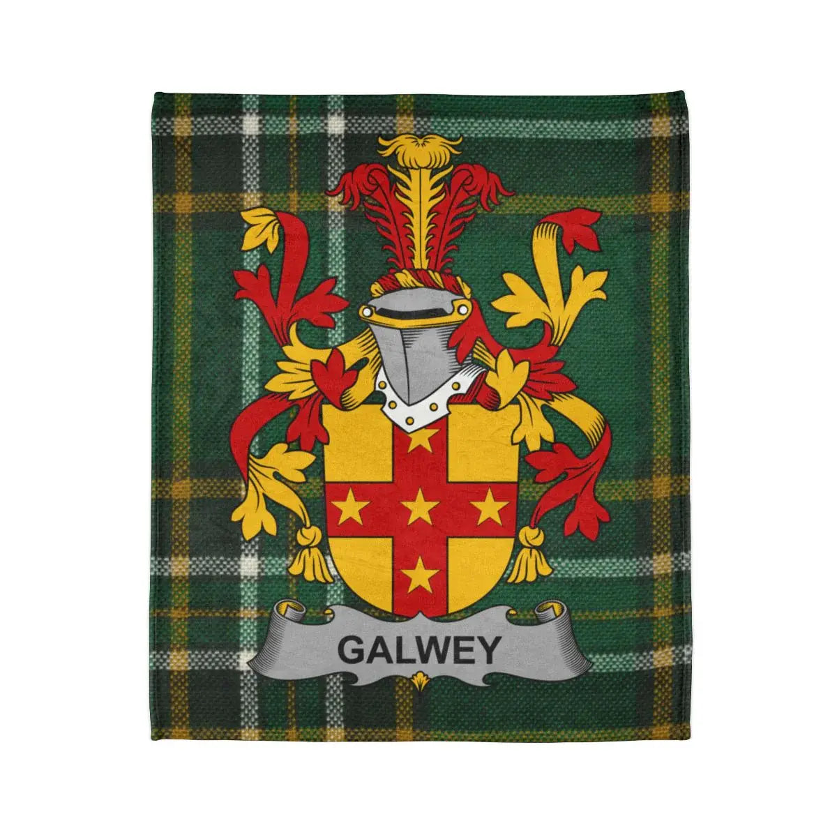 GALWEY Tartan Plaid with Family Crest Blanket
