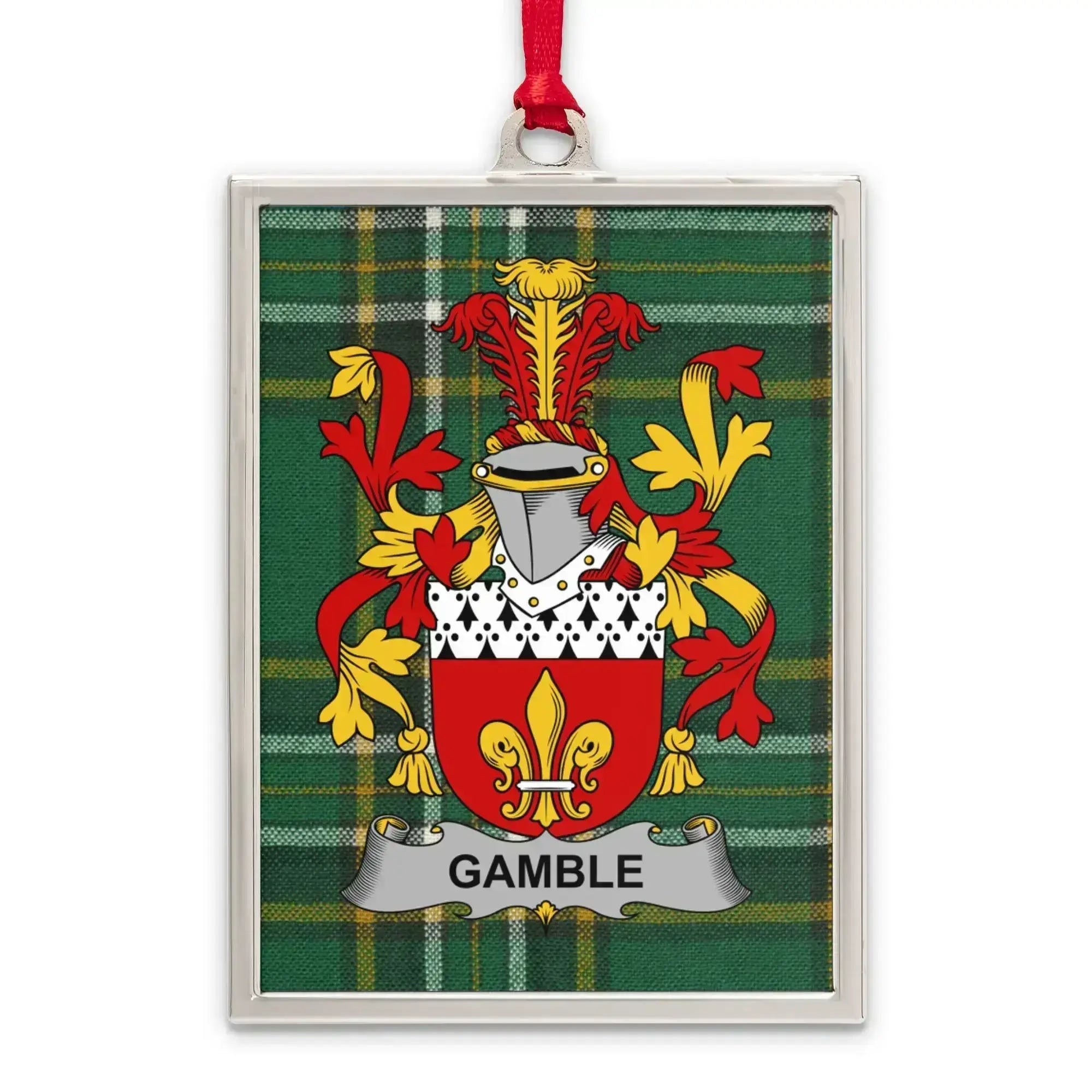 Family Crest With Tartan Background Ornament product type