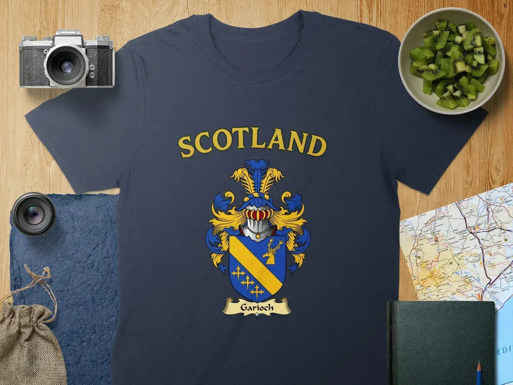 Garioch Scottish clan crest t-shirt — heritage crest graphic