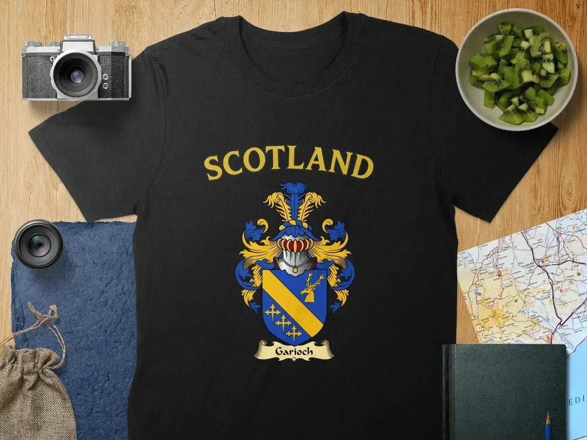 Garioch Scottish clan crest t-shirt — crest print on soft cotton