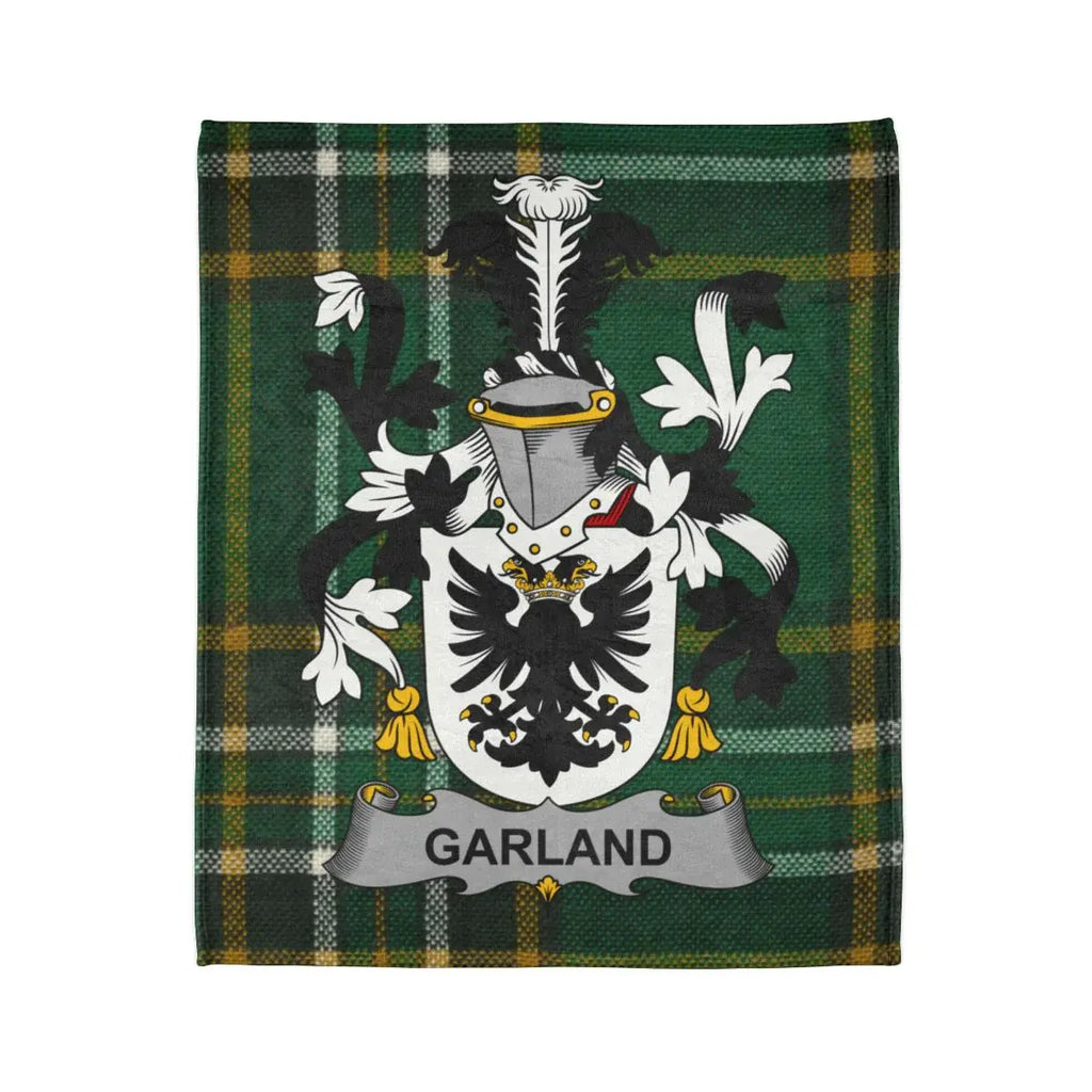 Garland Family Crest Plaid Background Blanket