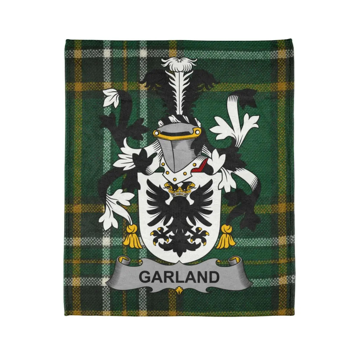 Garland Family Crest Plaid Background Blanket