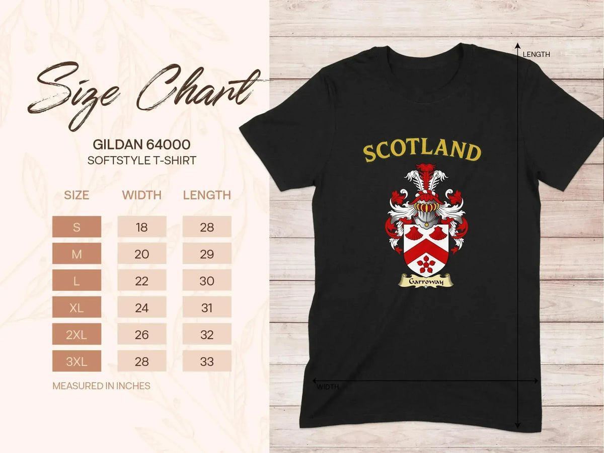 Garroway Scottish clan crest t-shirt — clan crest, front view