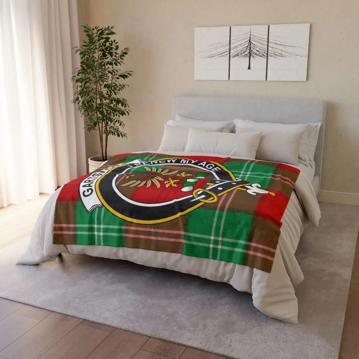 Cozy Plaid Blanket With Garden Grown My Age Design