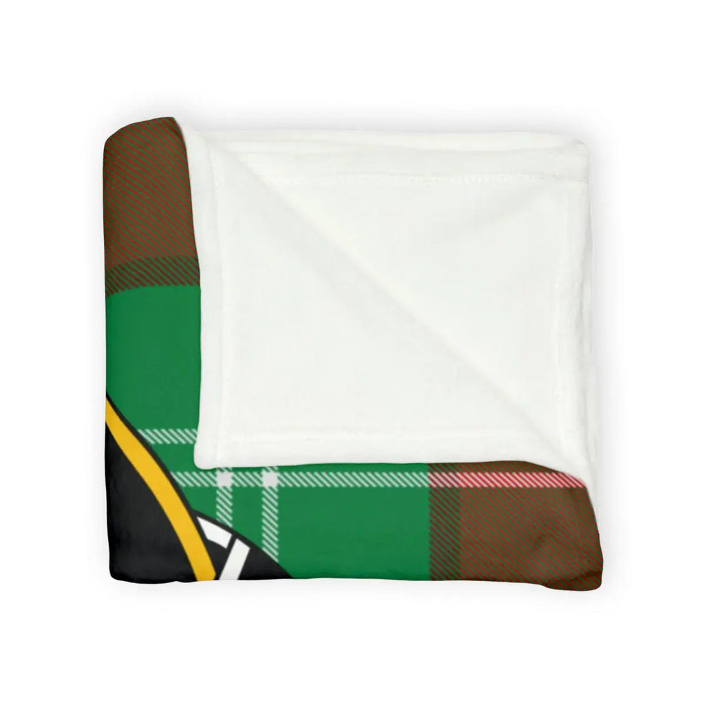 Tartan Print Blanket with Bold Green Design