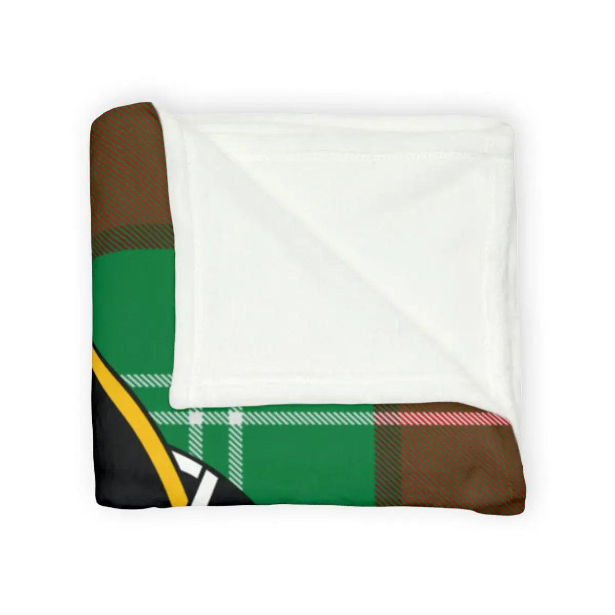 Tartan Print Blanket with Bold Green Design