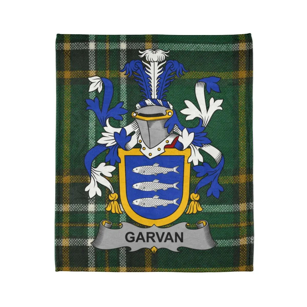 Garvan Family Crest Plaid Design Blanket