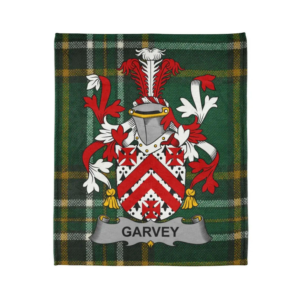 Garvey Family Crest Tartan Pattern Blanket