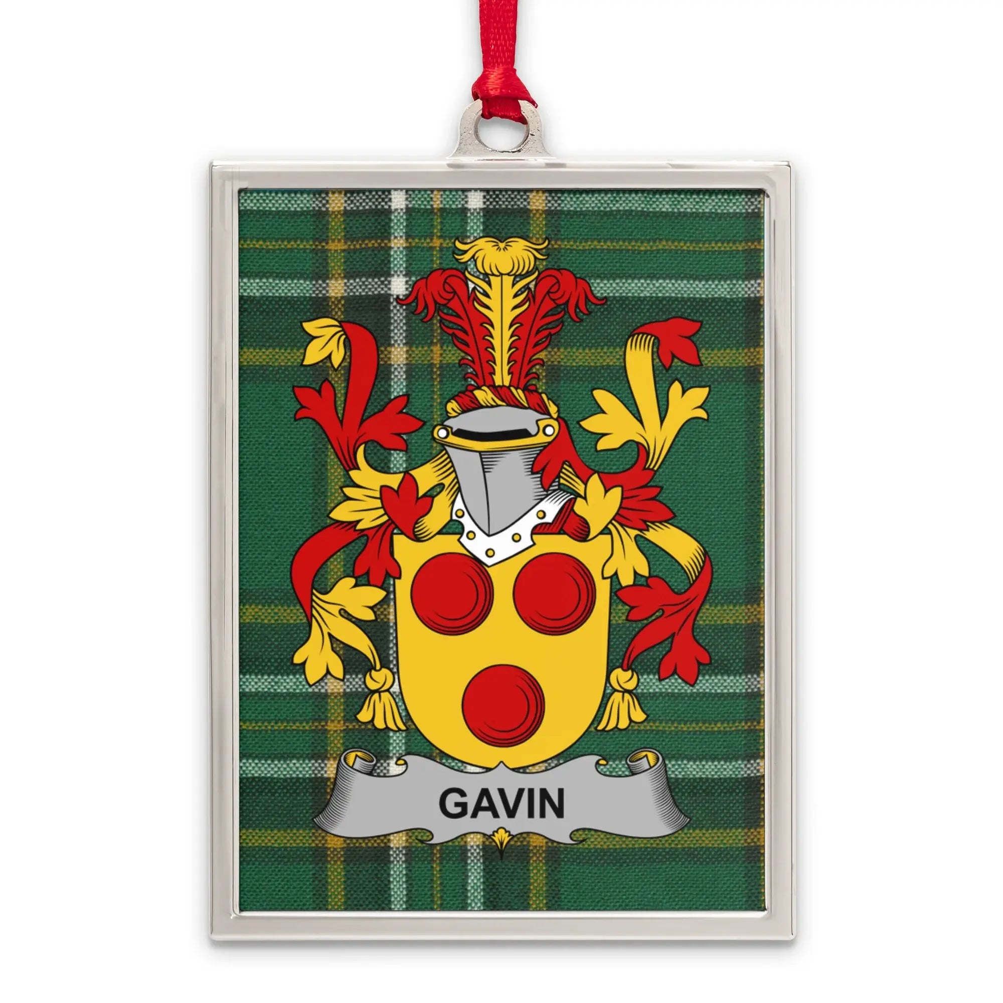 Gavin Family Crest Design Plaid Style Ornament product