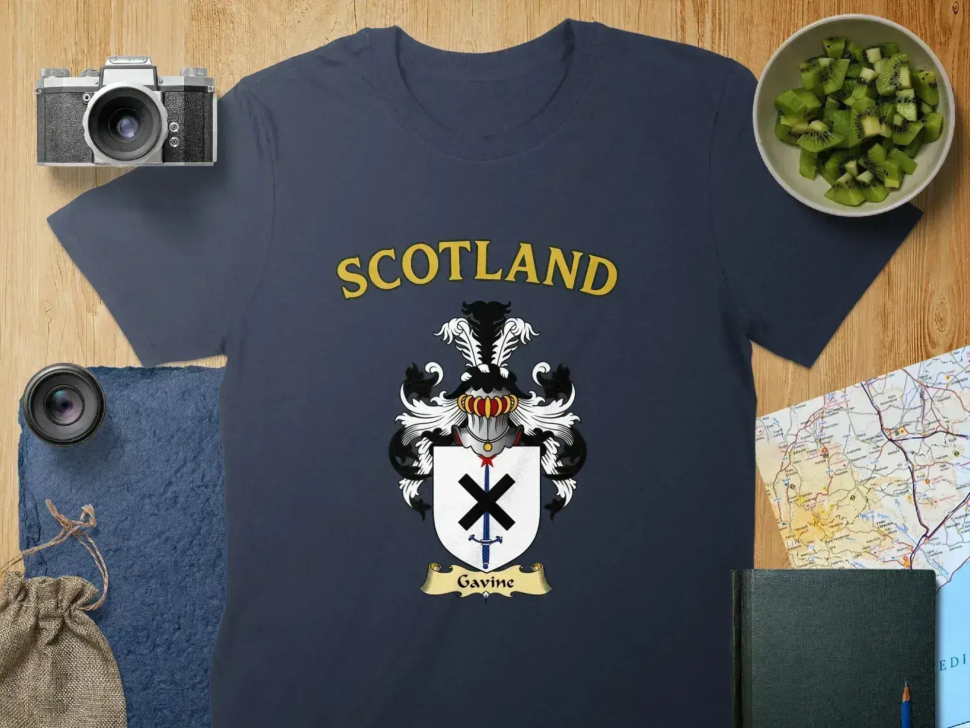 Gavine Scottish clan crest t-shirt — heritage crest graphic