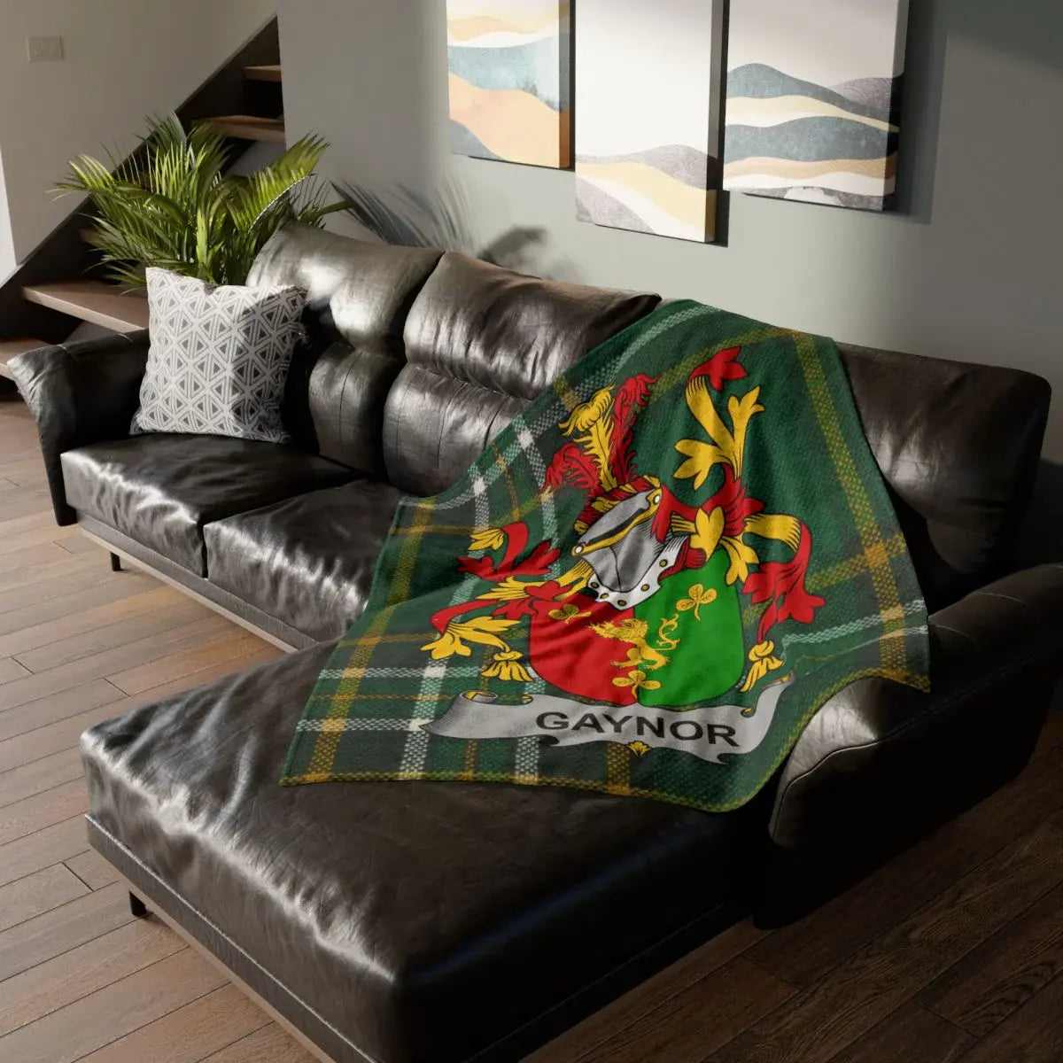 Gaynor Family Crest Tartan Pattern Throw Blanket