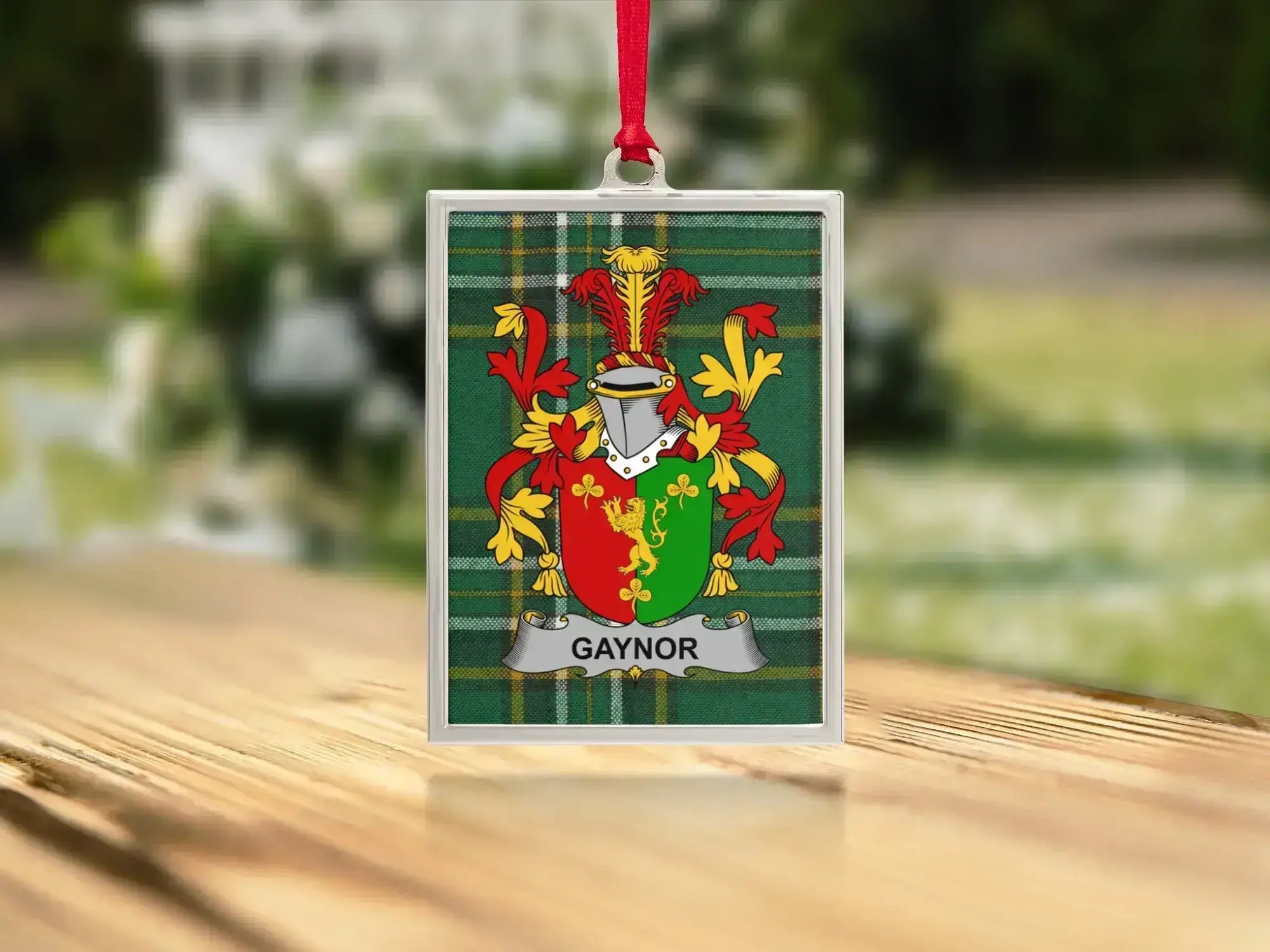 Gaynor Family Crest Plaid Background Ornament product type