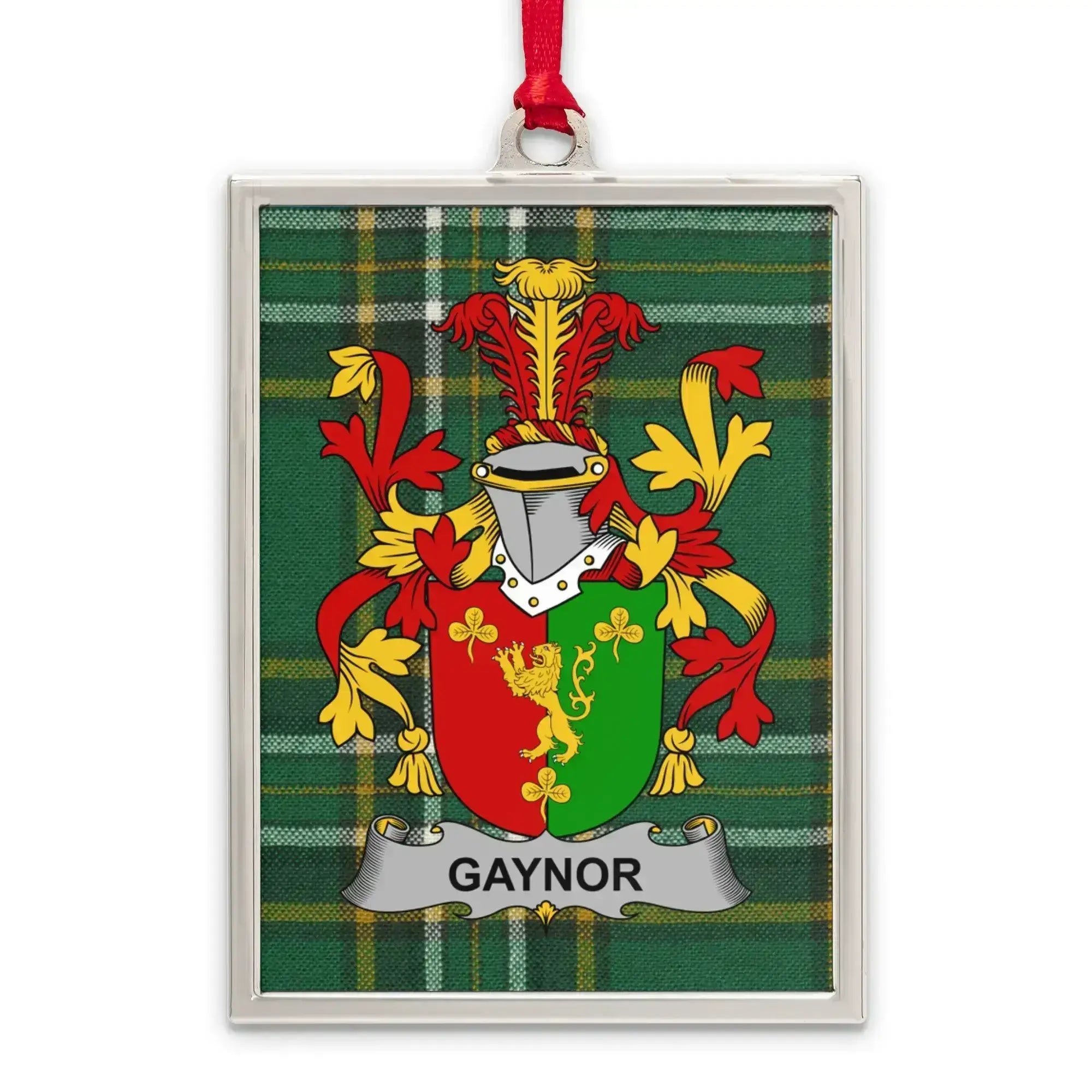 Gaynor Family Crest Tartan Green Rectangle Ornament product type