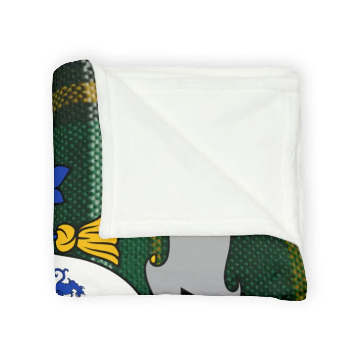 Cozy Green and Yellow Patterned Fleece Blanket