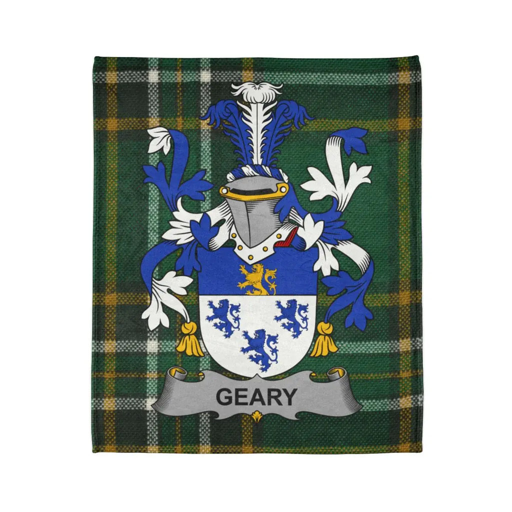 Geary Family Crest Tartan Background Blanket