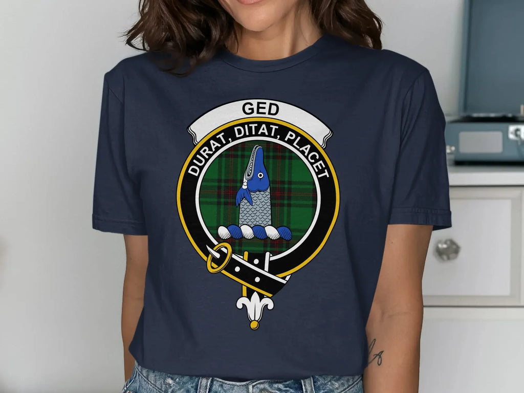 Ged Durat Ditat Placet Emblem Design Shirt