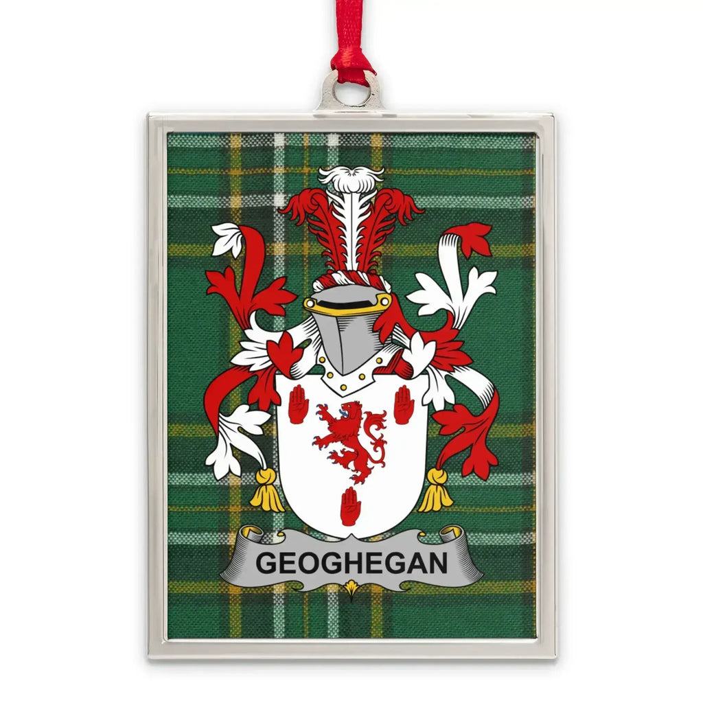 Geoghegan Family Crest Plaid Pattern Ornament product type