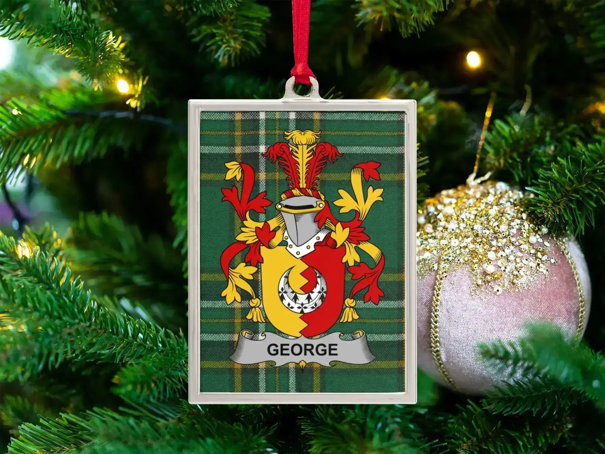 Family Crest Personalized Christmas Ornament product