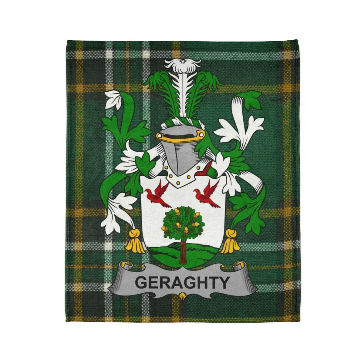 Geraghty Family Crest Plaid Pattern Blanket