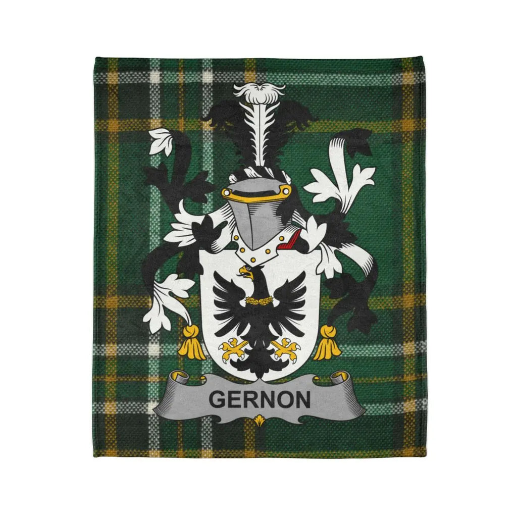 Gernon Family Crest Plaid Design Throw Blanket