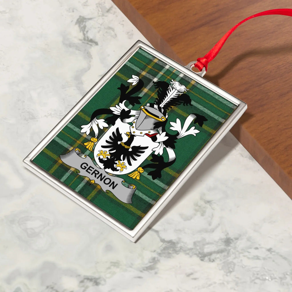 Gernon Family Crest Plaid Ornament product
