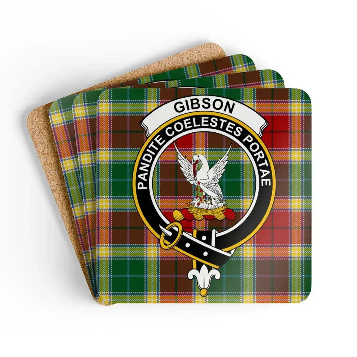 Gibson Clan Coat of Arms Plaid Pattern Coaster product