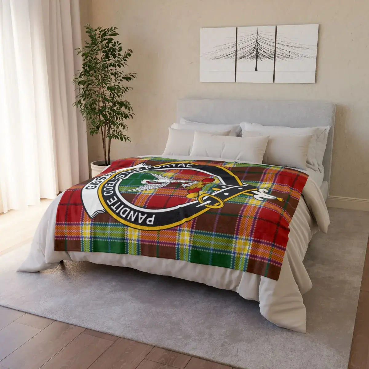 Cozy Tartan Pattern Throw with Varied Colors Blanket