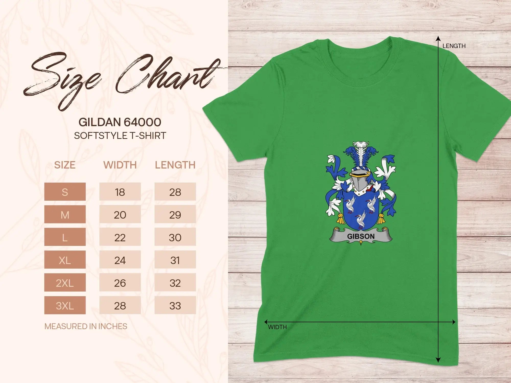 Gibson Family Crest Design on Green Classic T-Shirt