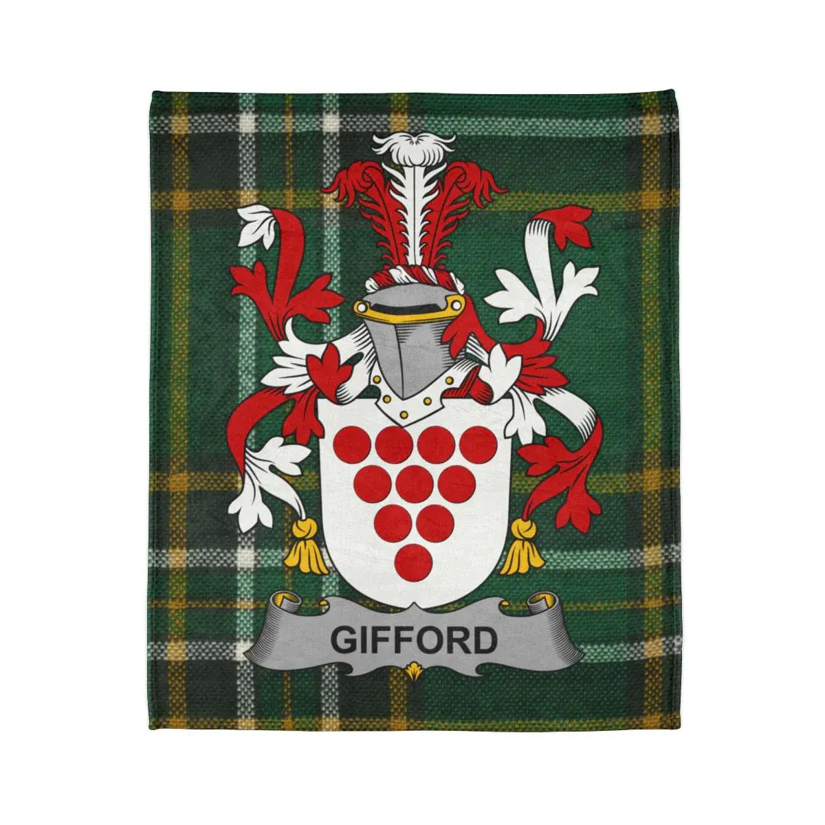 Gifford Family Crest Plaid Background Blanket