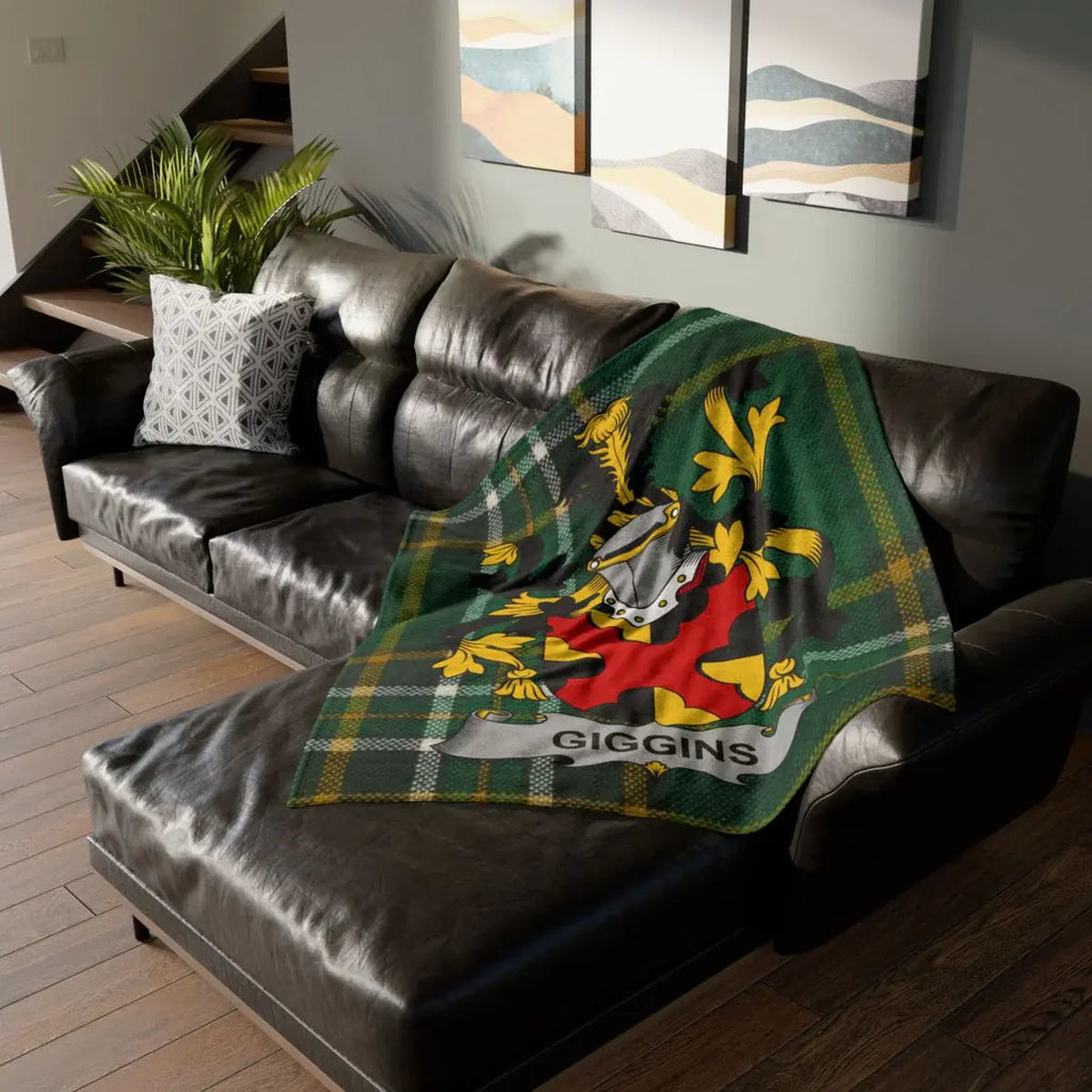 Giggins Family Crest Plaid Design Blanket