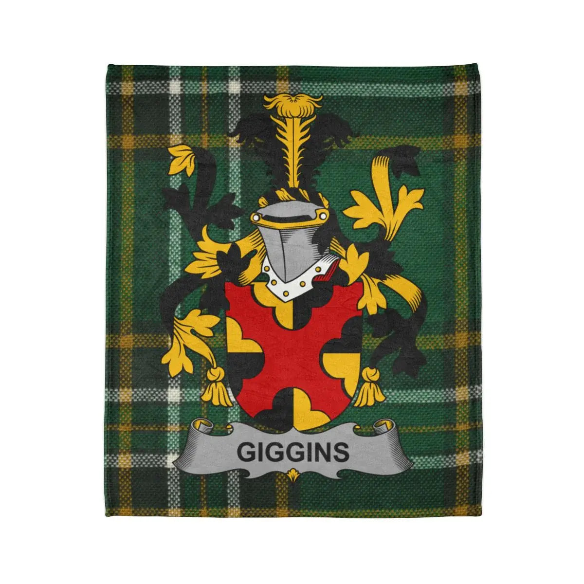 Giggins Family Crest Tartan Background Blanket