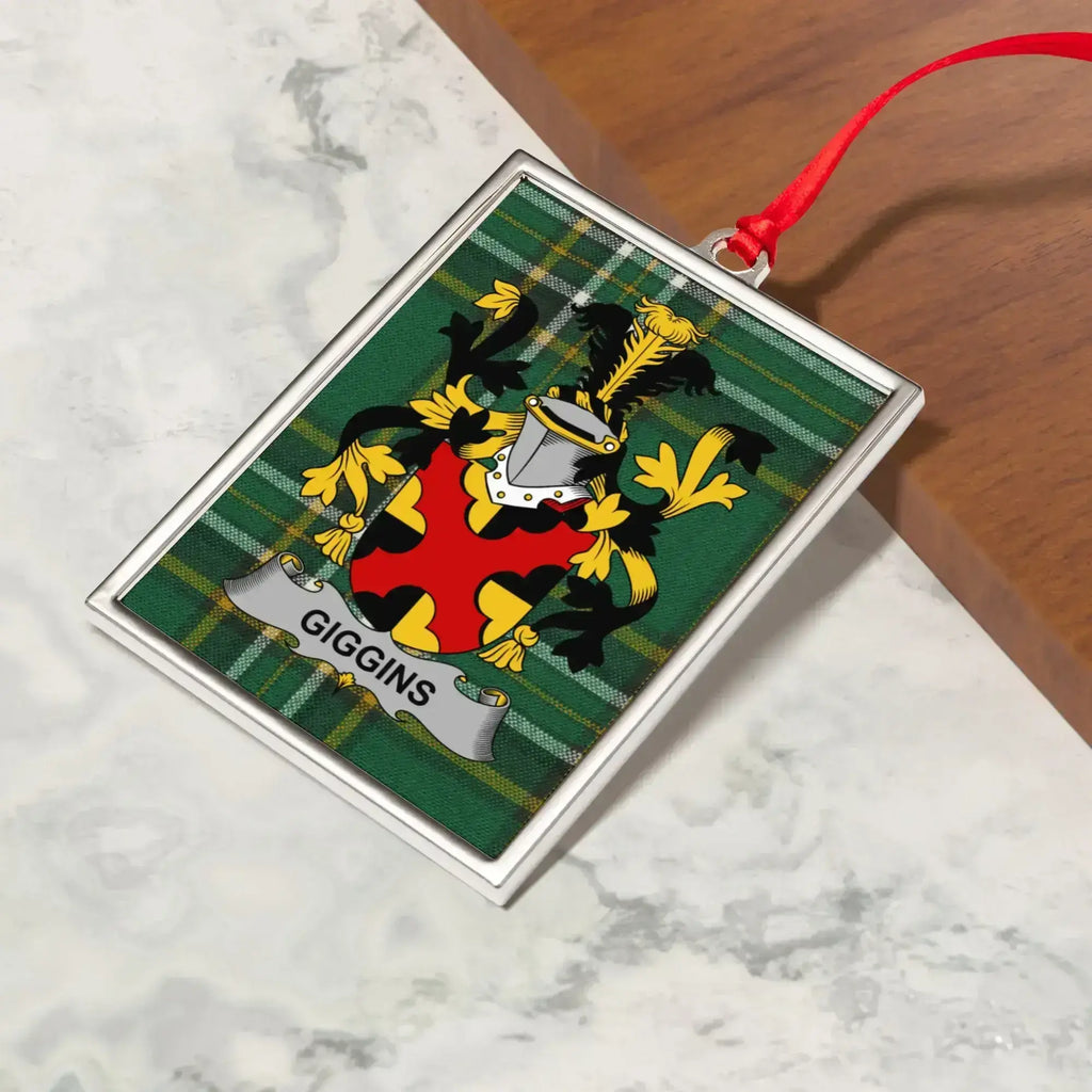 Giggins Family Crest Green Plaid Ornament product type