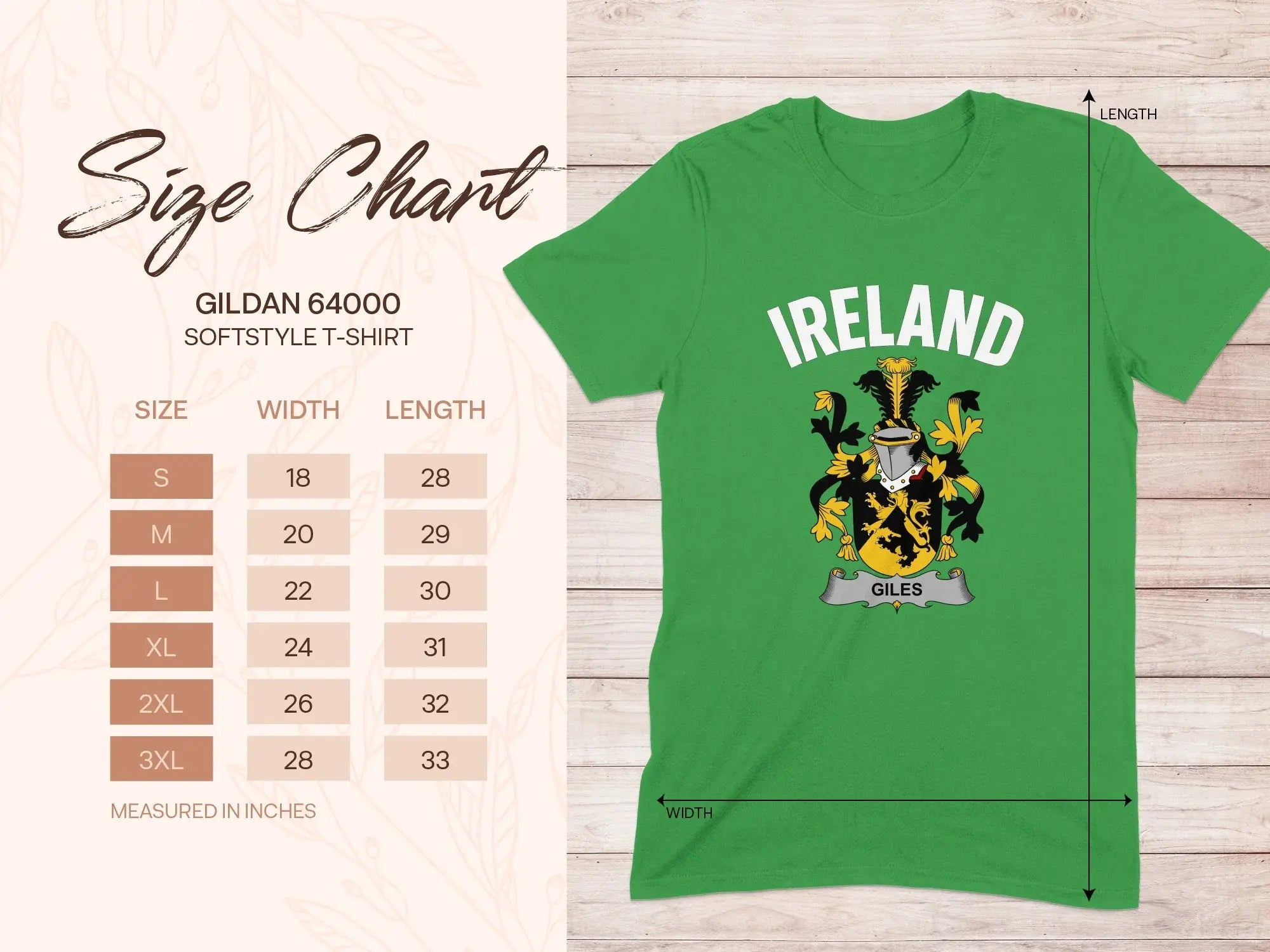 Ireland Graphic Print Gildan 64000 Softstyle T-Shirt