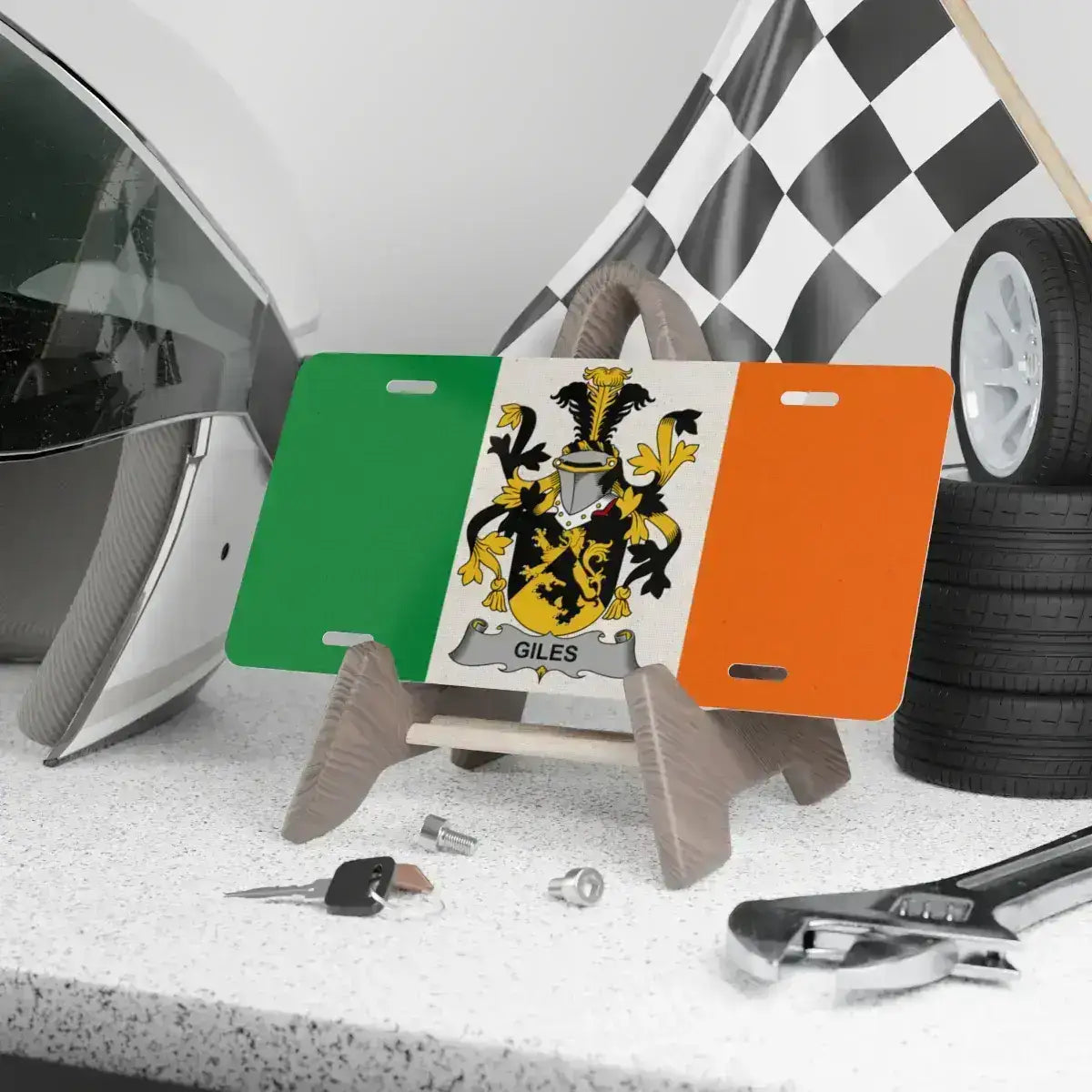 Personalized Giles Coat of Arms License Plate product