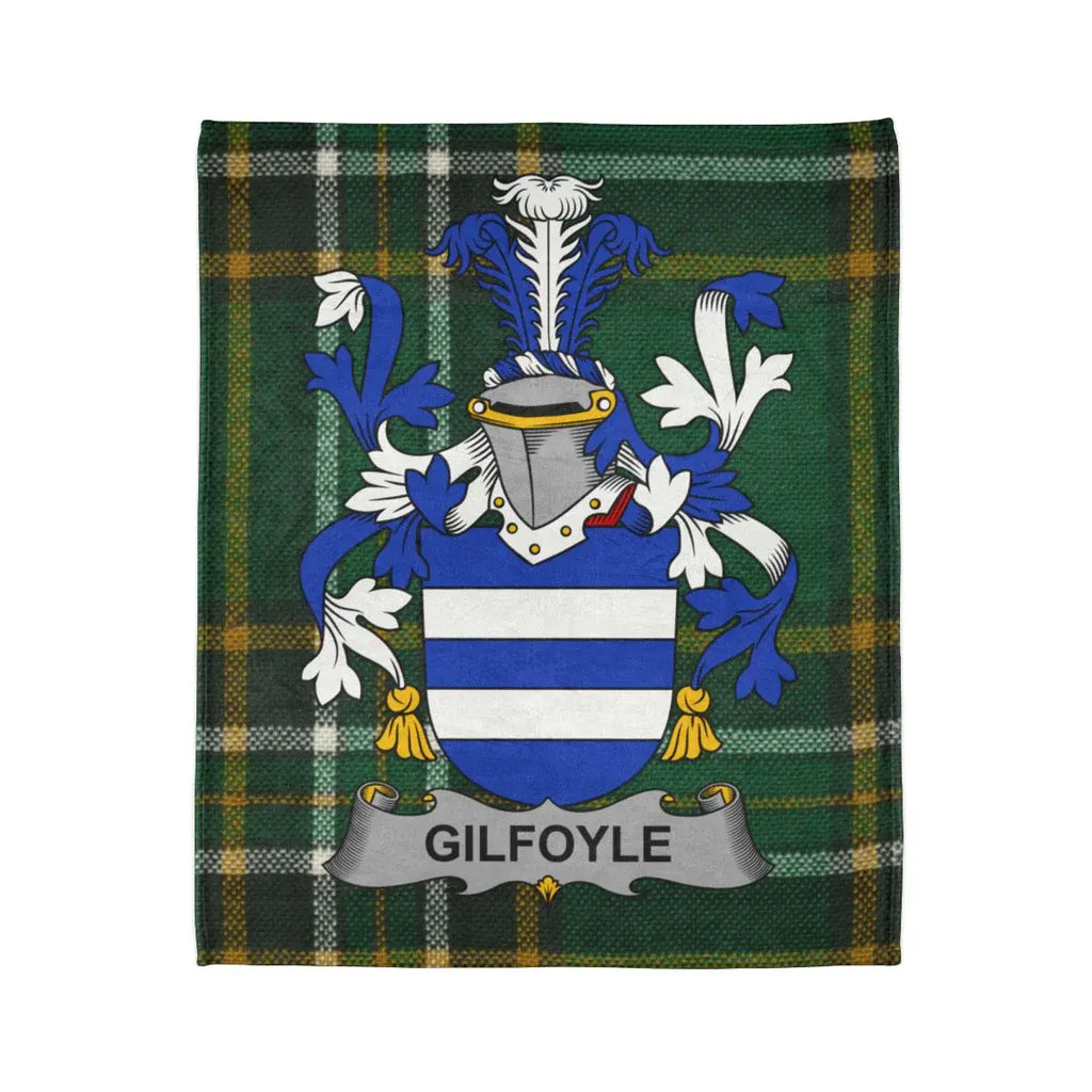 Gilfoyle Family Crest Plaid Background Blanket