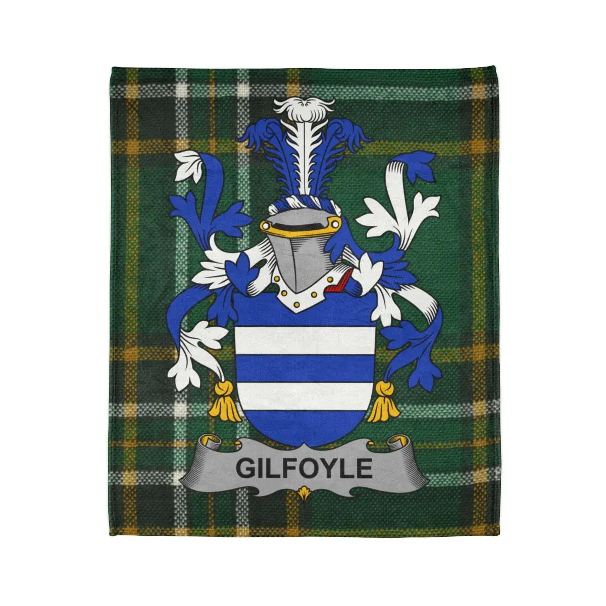 Gilfoyle Family Crest Plaid Background Blanket