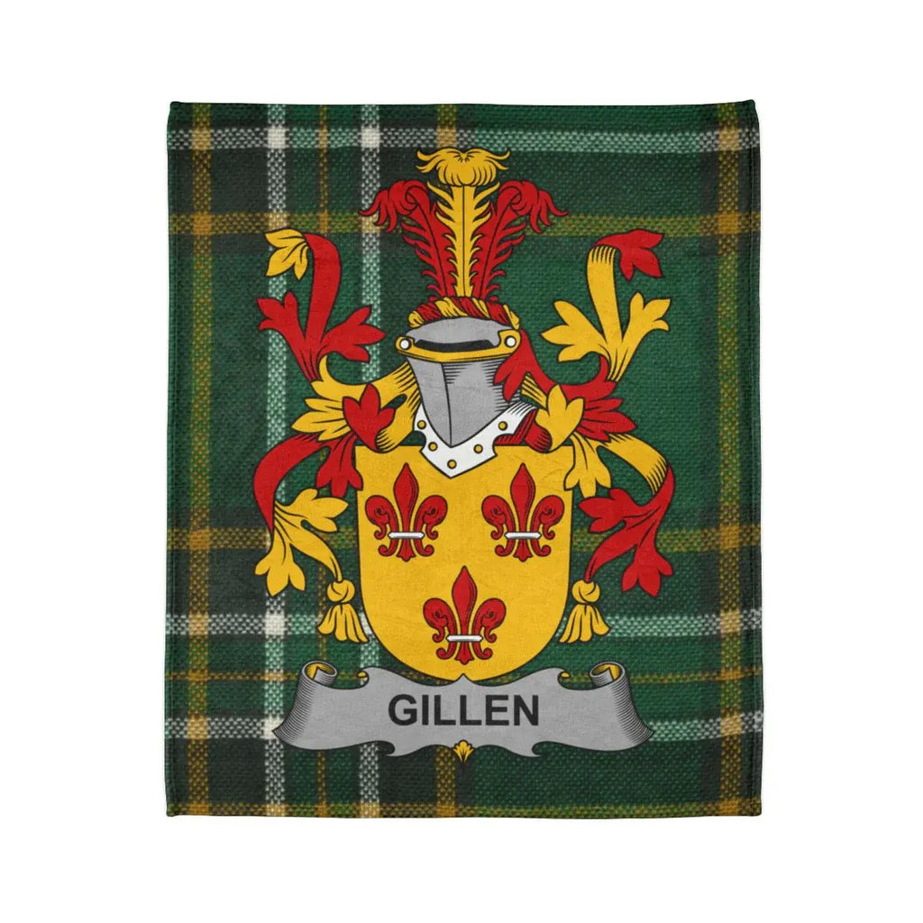 Gillen Tartan Blanket with Family Crest Design