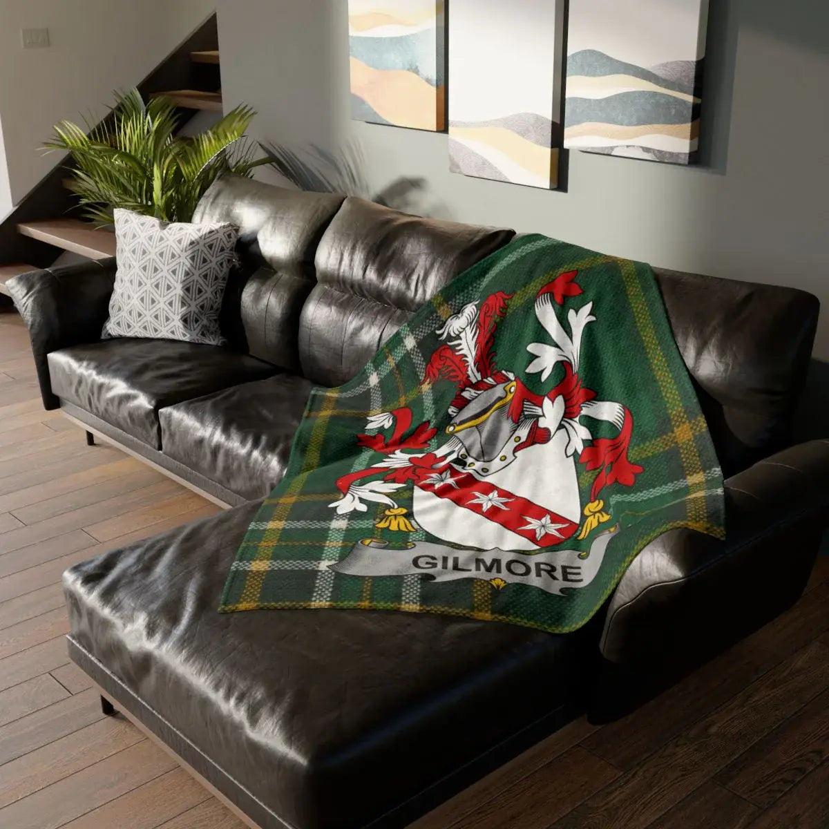 Stylish Gilmore Family Crest Plaid Blanket Home Decor