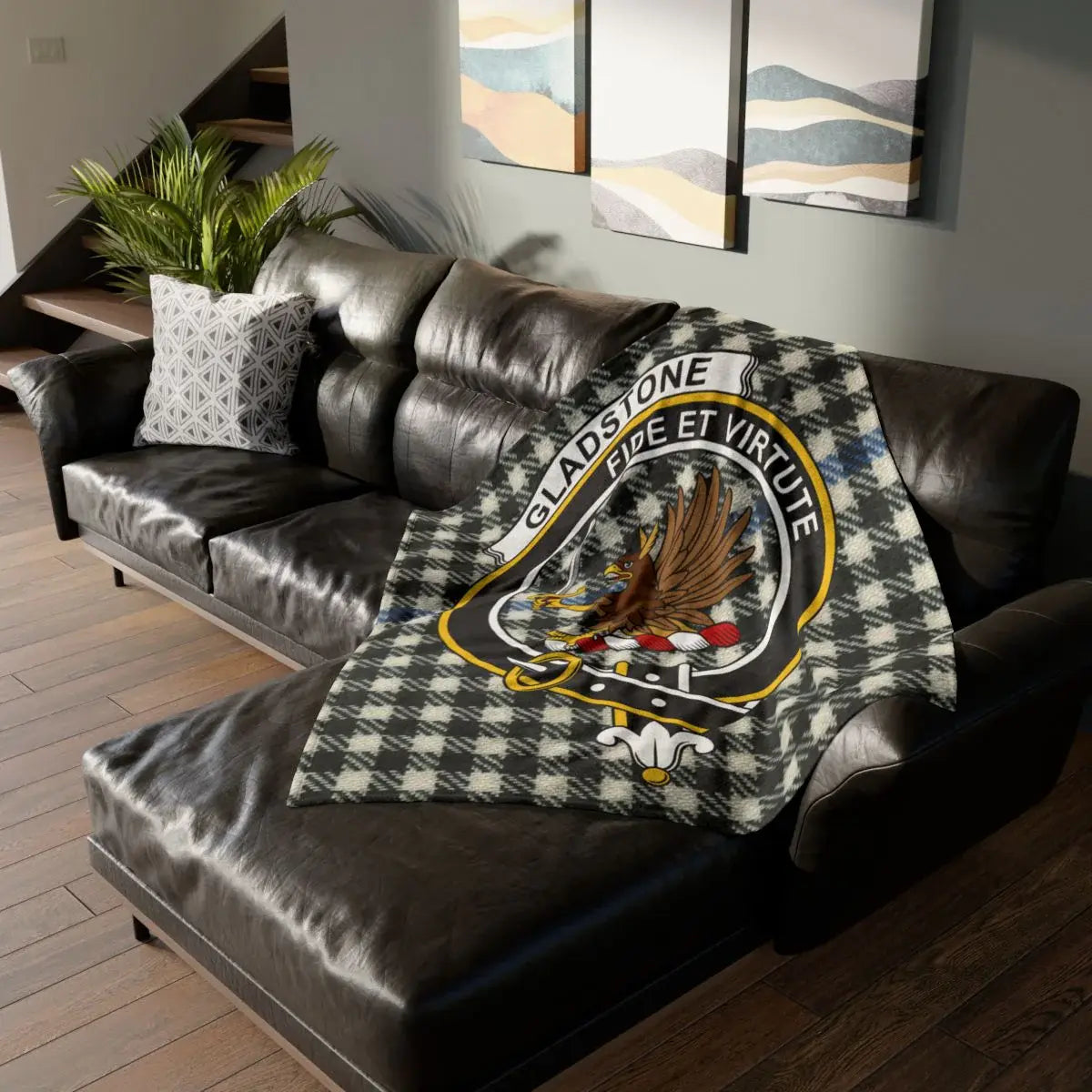 Cozy Highland Houndstooth Throw Blanket