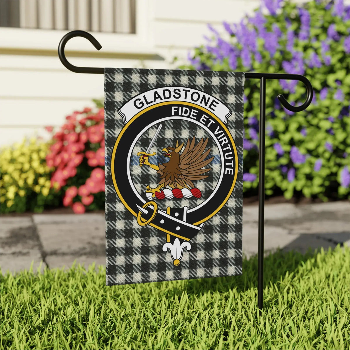 Gladstone Fide Et Virtute Garden Flag