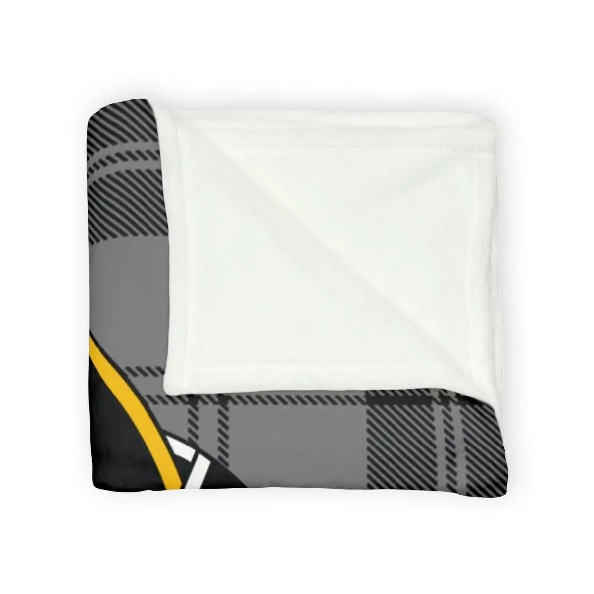 Glendinning tartan throw blanket — close-up of printed clan tartan pattern on soft polyester
