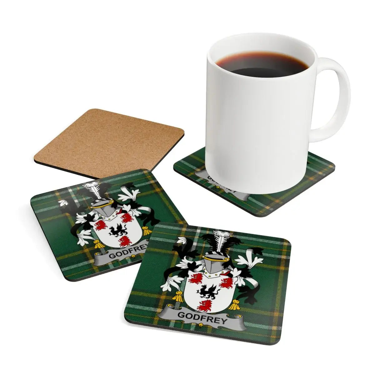 Personalized Godfrey Family Crest Coaster Set product type