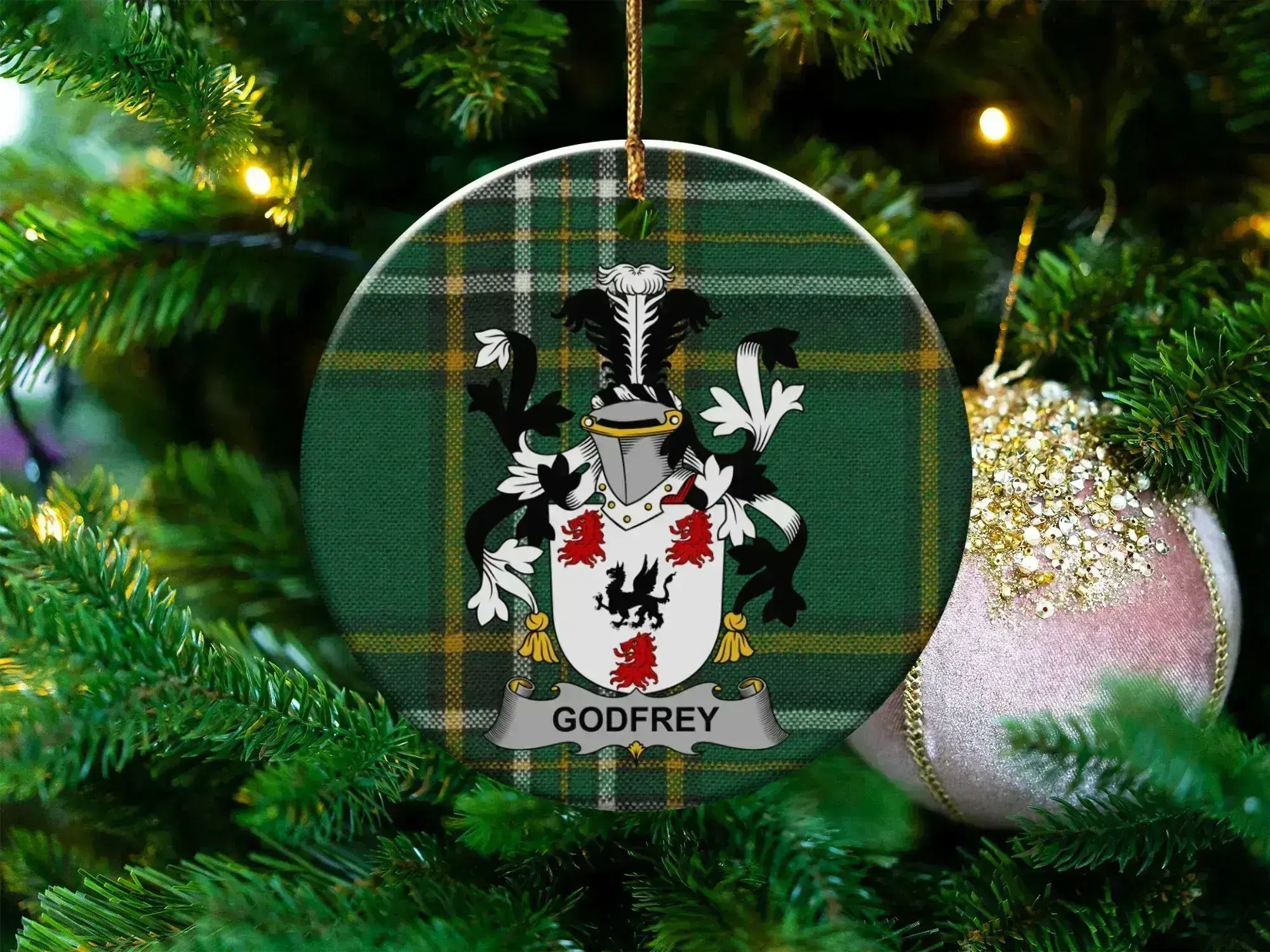 Personalized Family Crest Christmas Ornament
