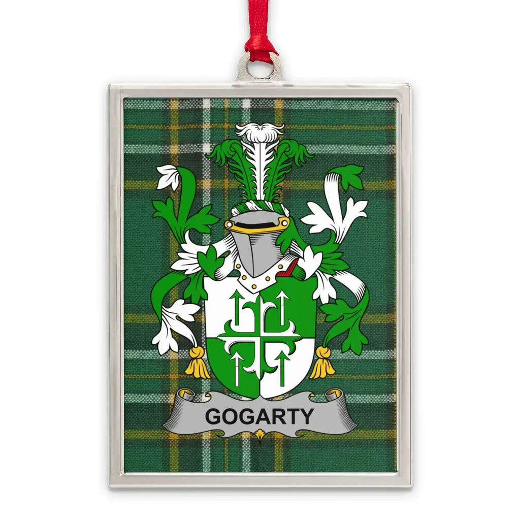 Personalized Family Crest Plaid Background Ornament product type