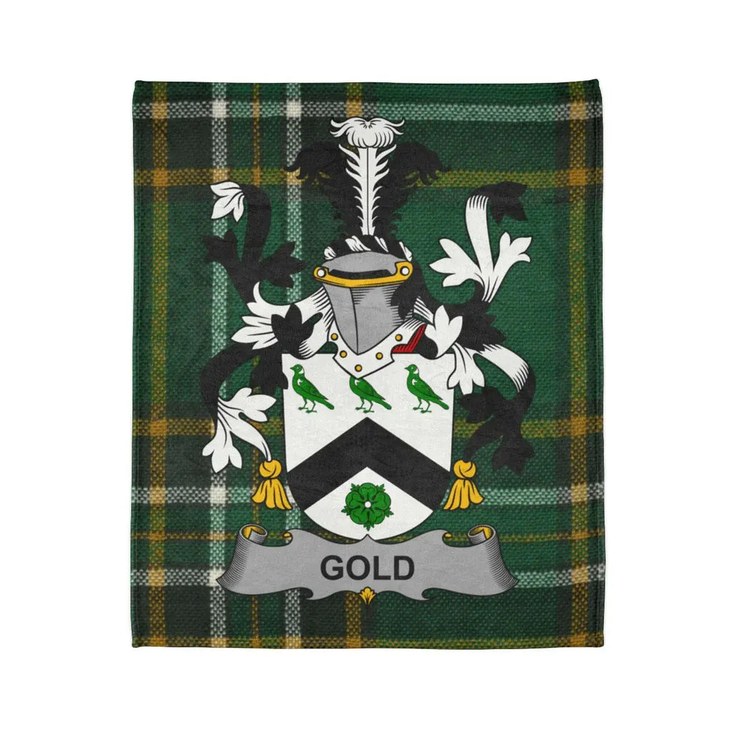 Gold Family Crest Plaid Background Blanket