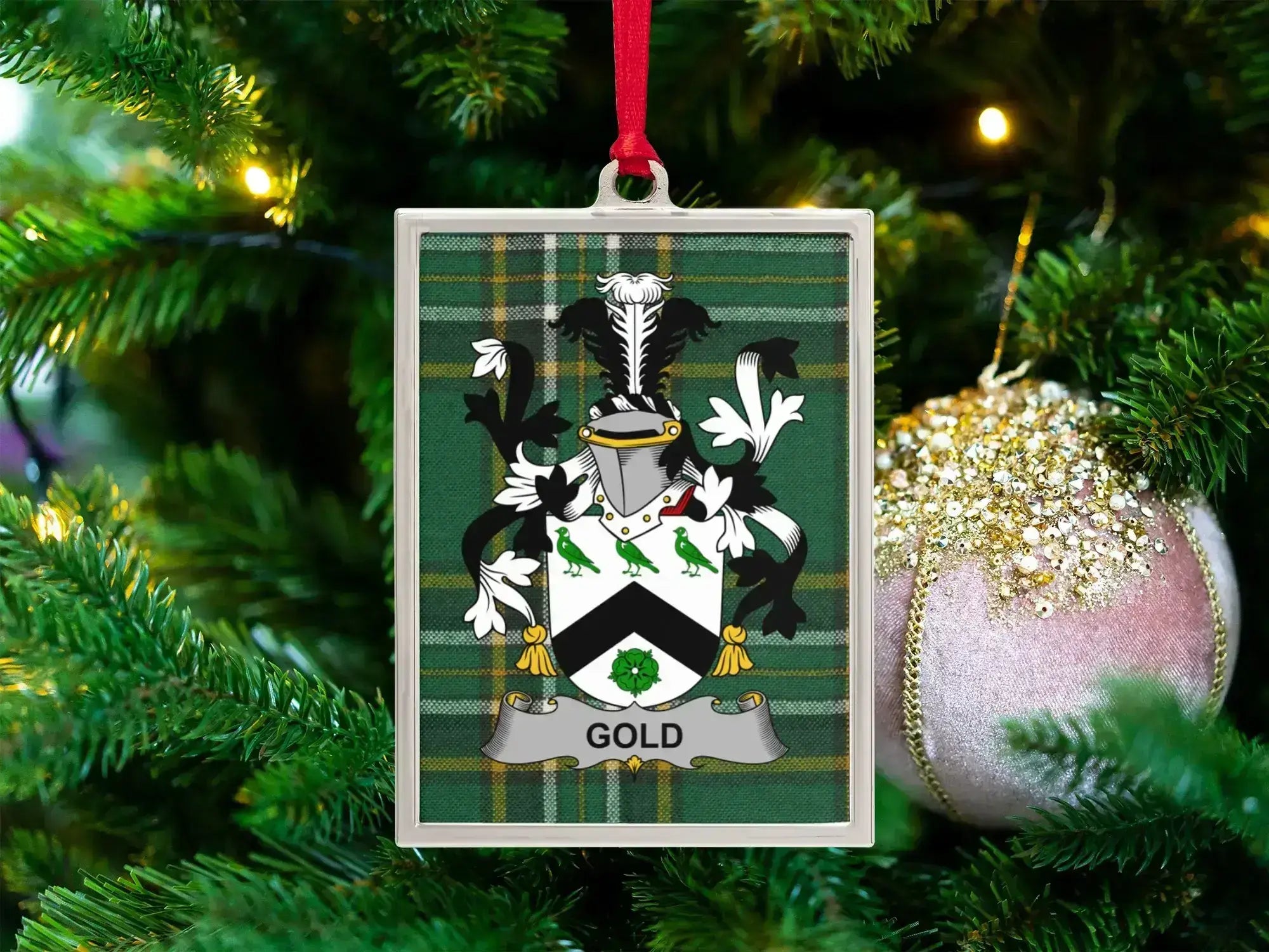 Family Crest Custom Christmas Tree Ornament product
