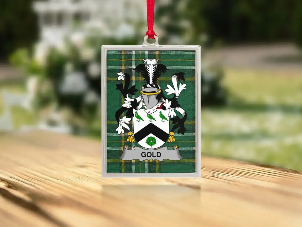 Family Crest Green Background Rectangular Product