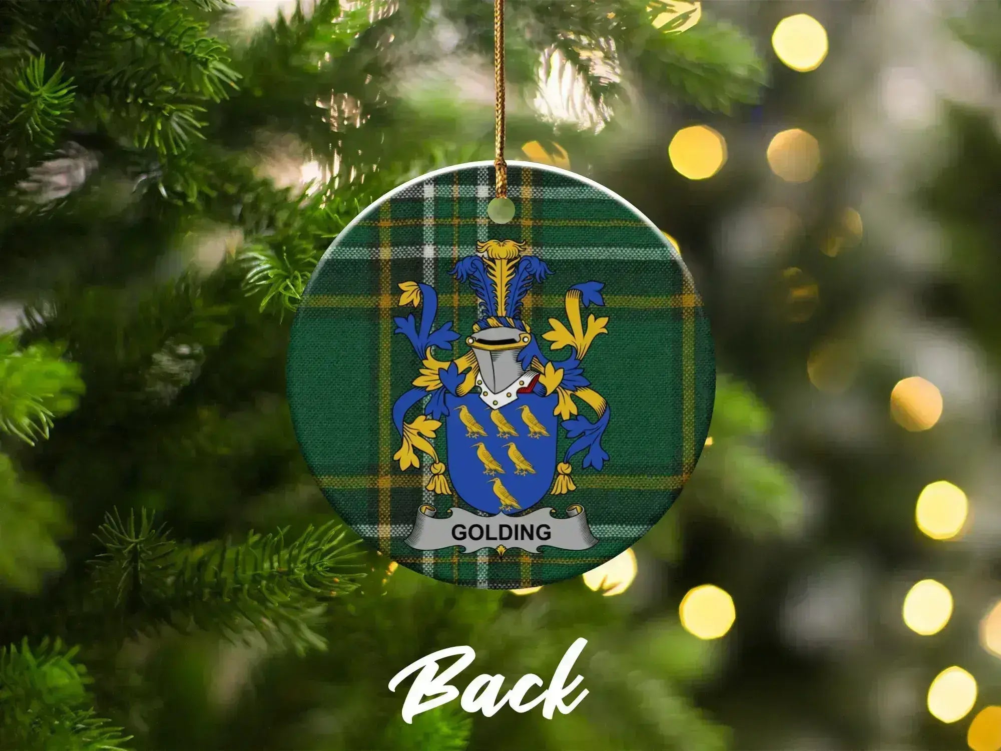 Family Crest Personalized Ornament Back