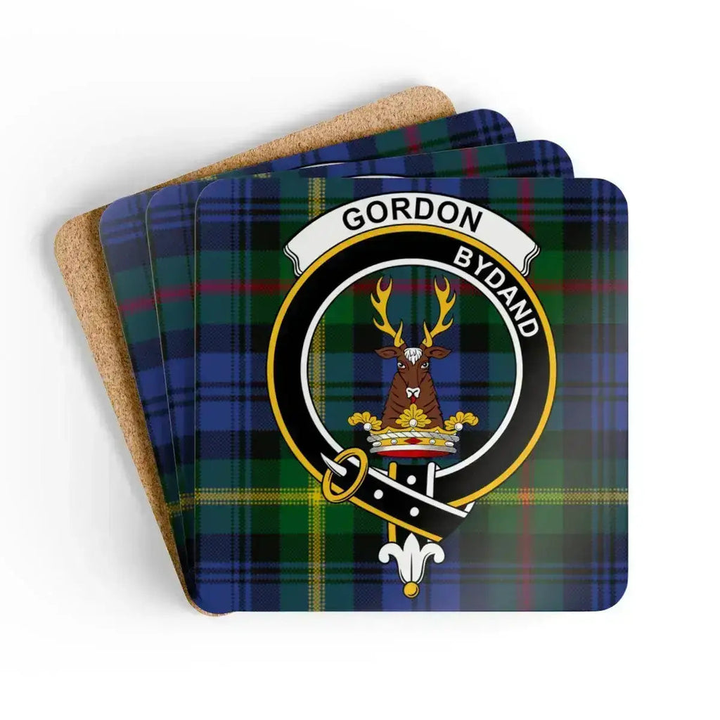 Gordon Scottish clan crest tartan coaster example for custom coaster set
