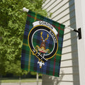 Clan Gordon tartan garden flag featuring the Gordon crest — Scottish heritage outdoor display
